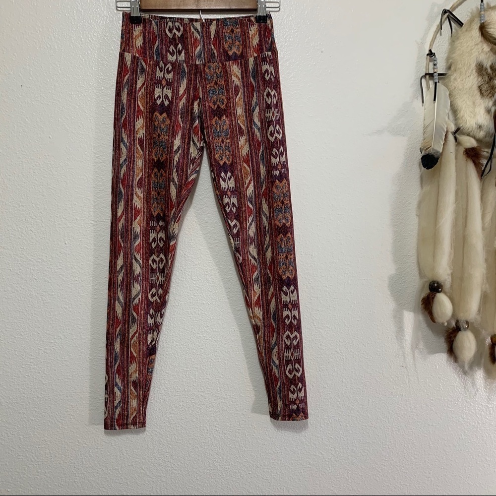 ONZIE Yoga Leggings Aztec Southwestern Brown